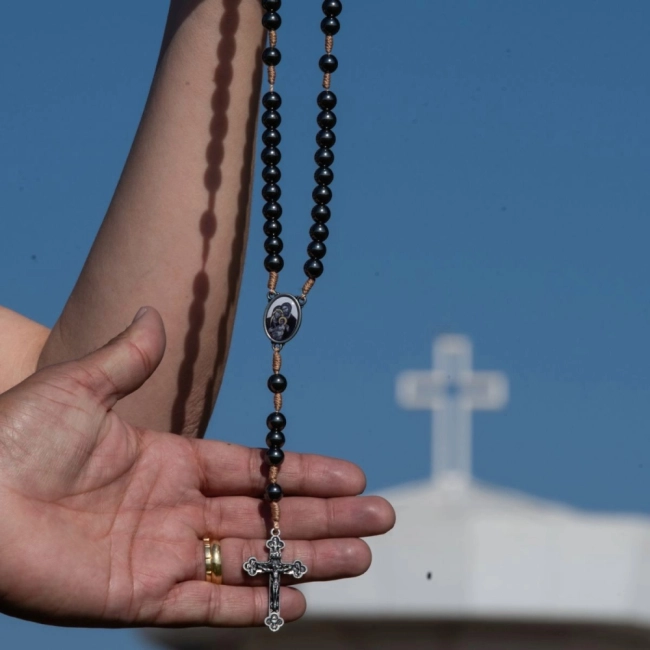 Terço Hematita Sagrada Família Terço Hematita Sagrada Família