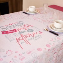 Toalha de Mesa 6 Lugares O Senhor é meu Pastor e Nada me Faltará Toalha de Mesa 6 Lugares O Senhor é meu Pastor e Nada me Faltará