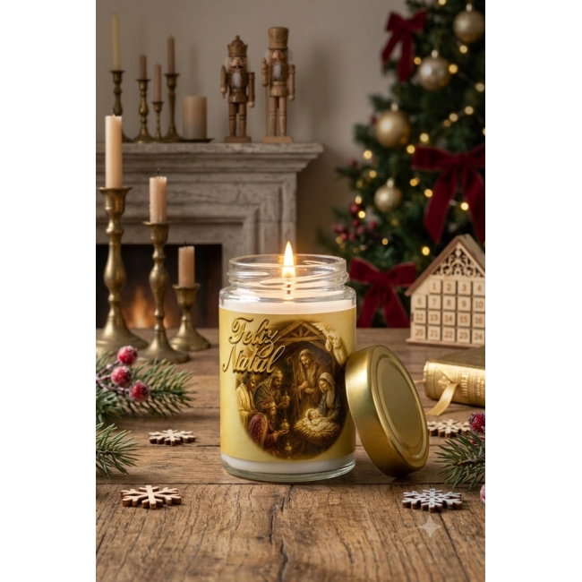 Vela de Vidro Presépio de Natal - Perfumada Vela de Vidro Presépio de Natal - Perfumada