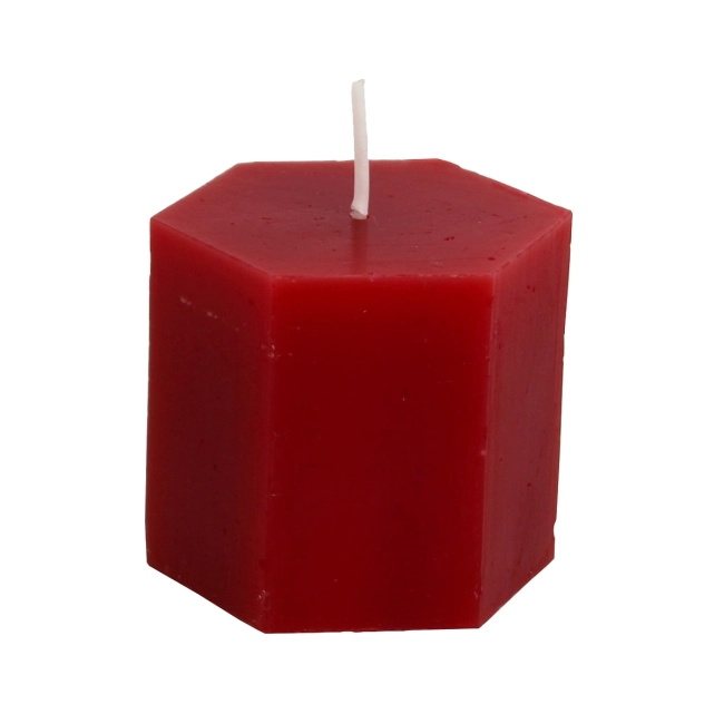 Vela Sextavada de Natal - Vermelha Vela Sextavada de Natal - Vermelha